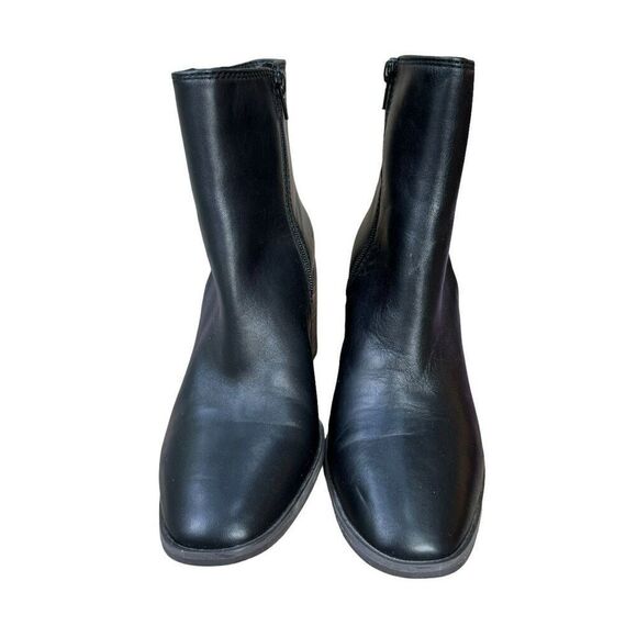 Lucky Brand black leather booties block heel 3” size 9/40 - Picture 2 of 6